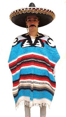 Poncho y sombrero mexicano 1