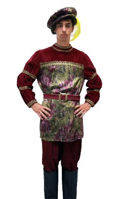 Paje blanco o rubio estampado dorado i granate