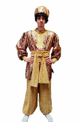 Paje negro estampado negro y naranja