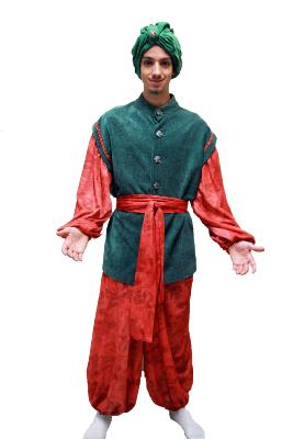 Paje comparsa verde y naranja