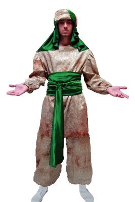 Paje negro tejido arrugado dorado