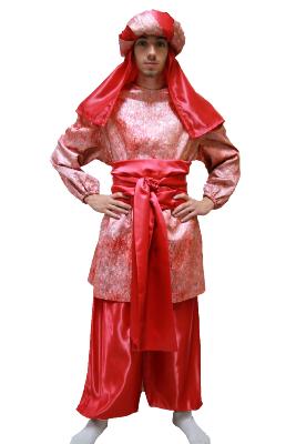 Paje negro tejido arrugado rojo