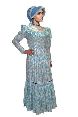 Vestido 1900 campesina azul