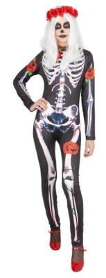 Disfraz Skelita Catrina rosas