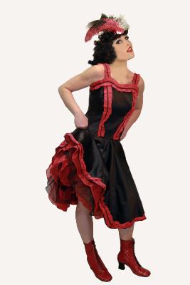 Cancan vestido negro-rojo
