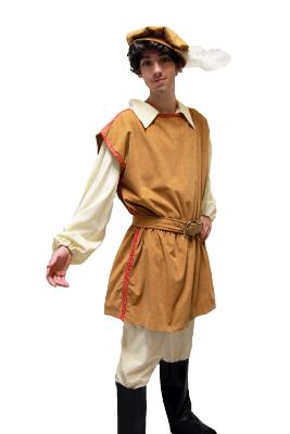 Paje blanco o rubio mostaza con camisa