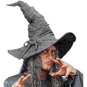 Sombrero bruja terciopelo gris