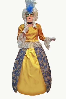 Época rococó azul-dorado