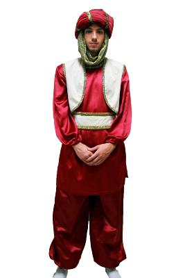 Paje negro raso granate chaleco