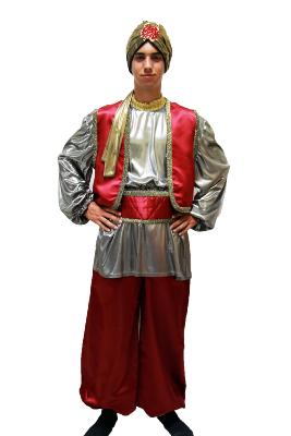 Paje negro raso granate y oro