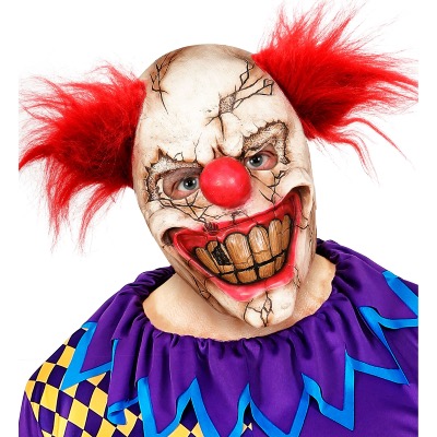Máscara de cara de payaso asesino con pelo