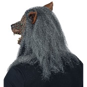 Máscara lobo de cabeza entera con pelo