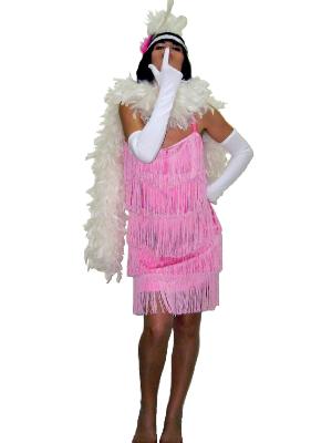 Charlestón flequillos rosa