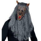 Máscara lobo de cabeza entera con pelo