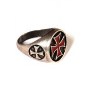 Anillo cruz templaria esmaltada