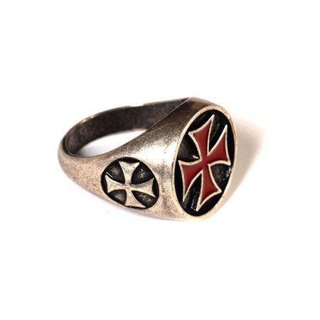 Anillo cruz templaria esmaltada