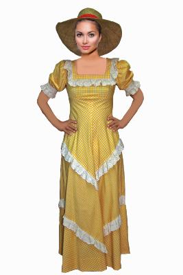 Vestido 1900 campesina amarillo