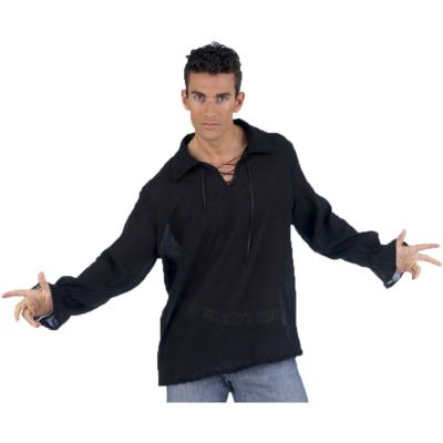 Camisa mesonero algodón negra