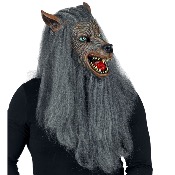 Máscara lobo de cabeza entera con pelo