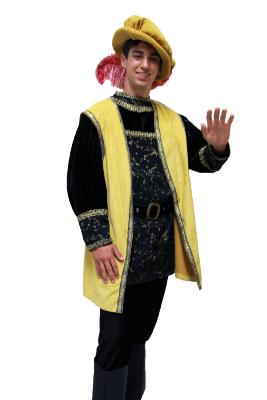 Paje blanco o rubio chaleco amarillo